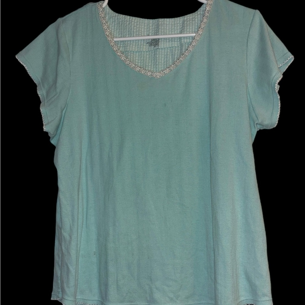 Secret Treasures Green Relaxed Short Sleeve Tee